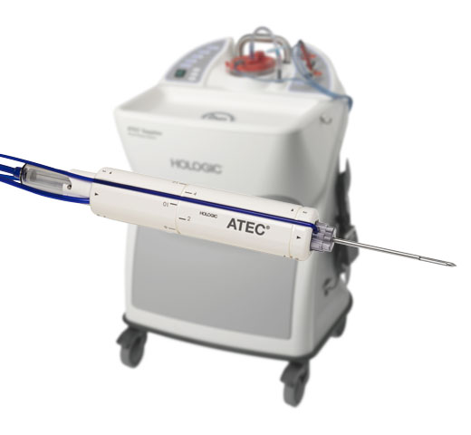 白い背景にホロジック ATEC Breast Biopsy システム