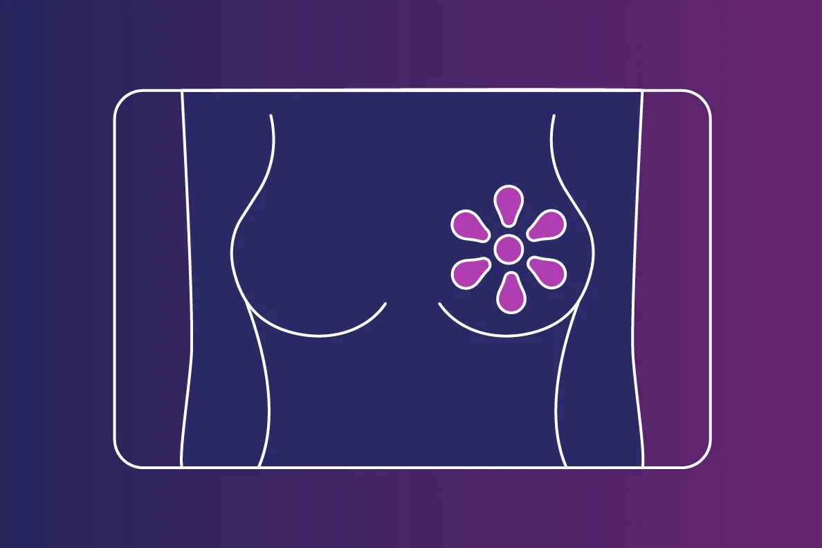 乳房の健康を表現したラインイラスト