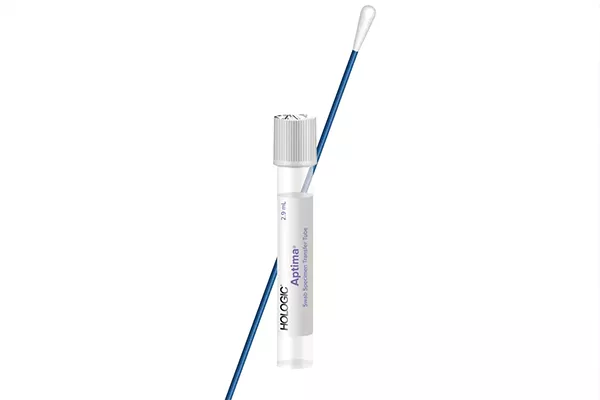 白い背景にスワブ検体採取キット