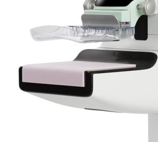 マンモグラフィ装置につけられた MammoPad の拡大