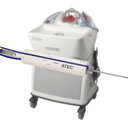 白い背景にホロジック ATEC Breast Biopsy システム